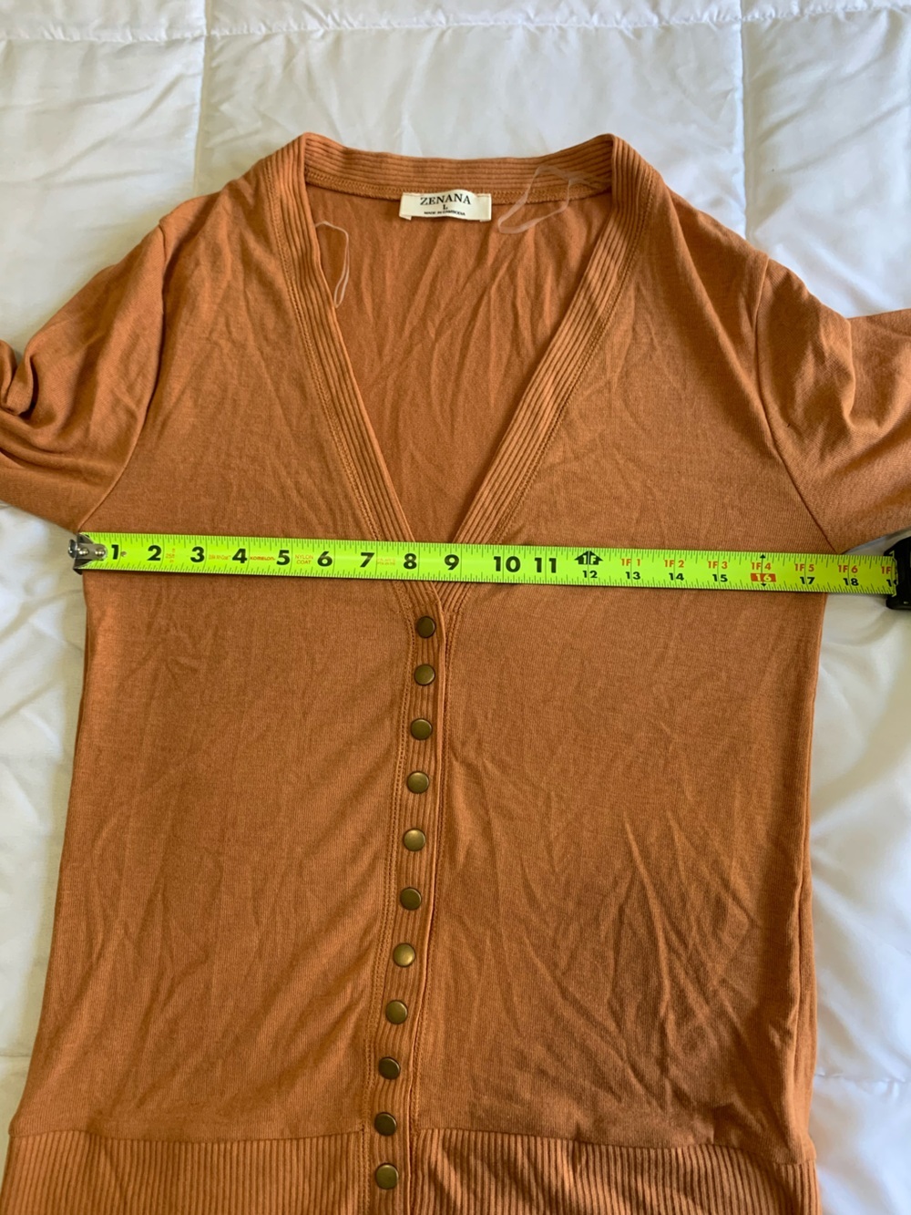 Lightweight Rust Button-Front Cardigan - Unbranded - Picture 3 of 5